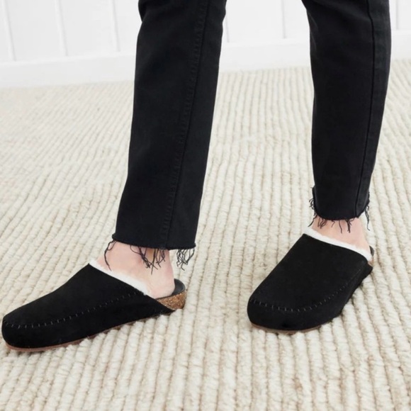 Jenni Kayne Shoes - JENNI KAYNE Shearling-Lined Moc Clog in Black Suede Size 40